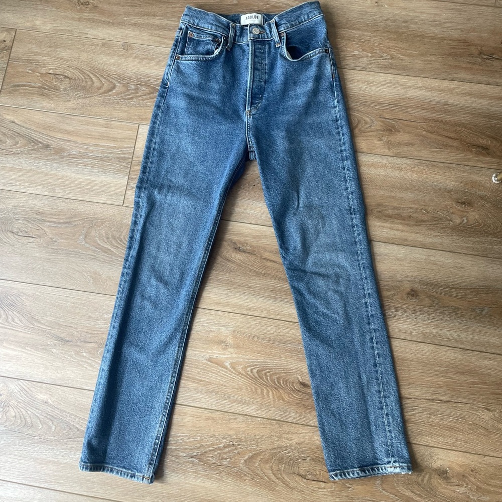Agolde Blue Straight Leg Jeans